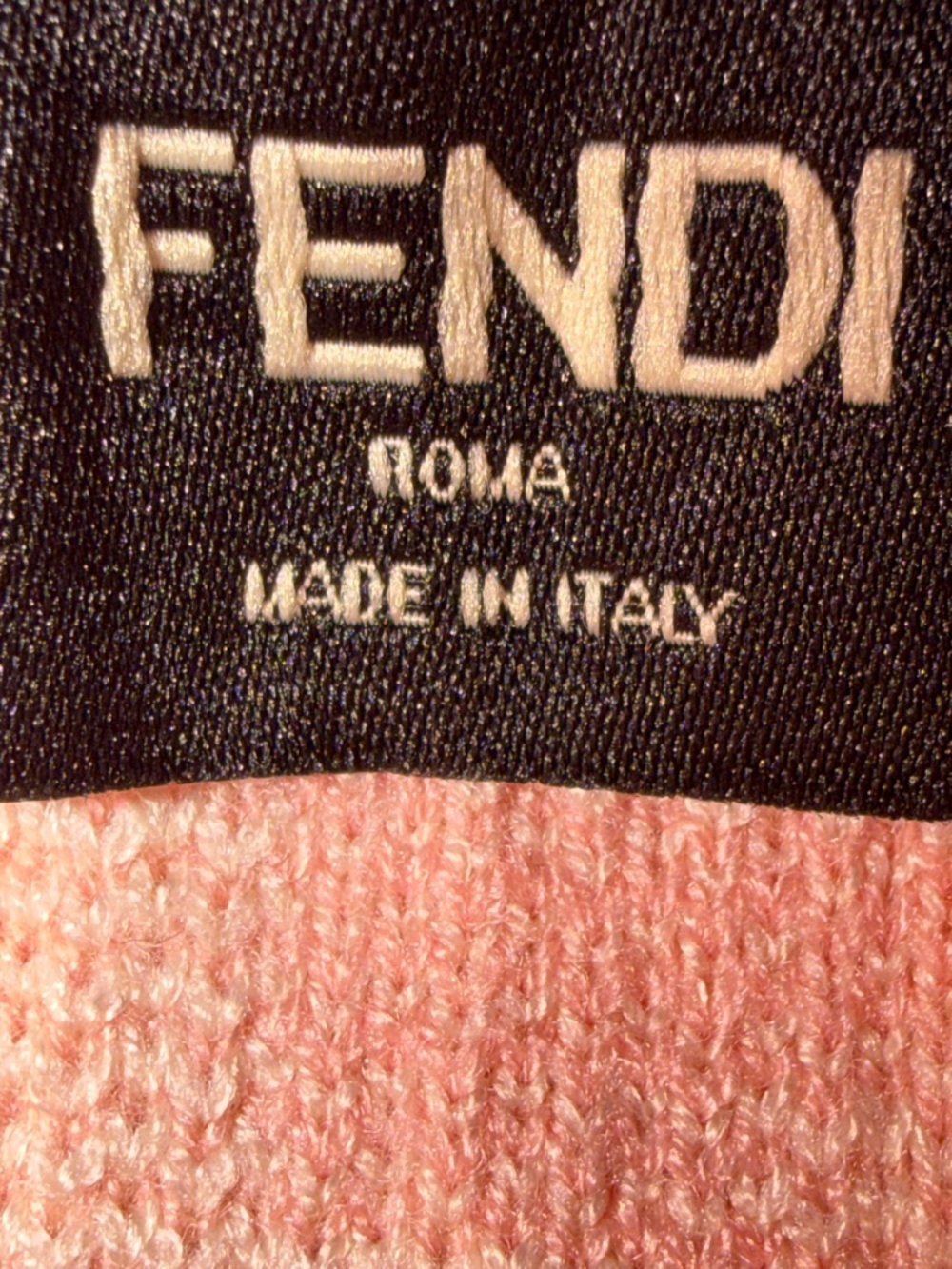 Fendi Pink and Cream FF Logo Long Sleeve Dress - Picture 5 of 6